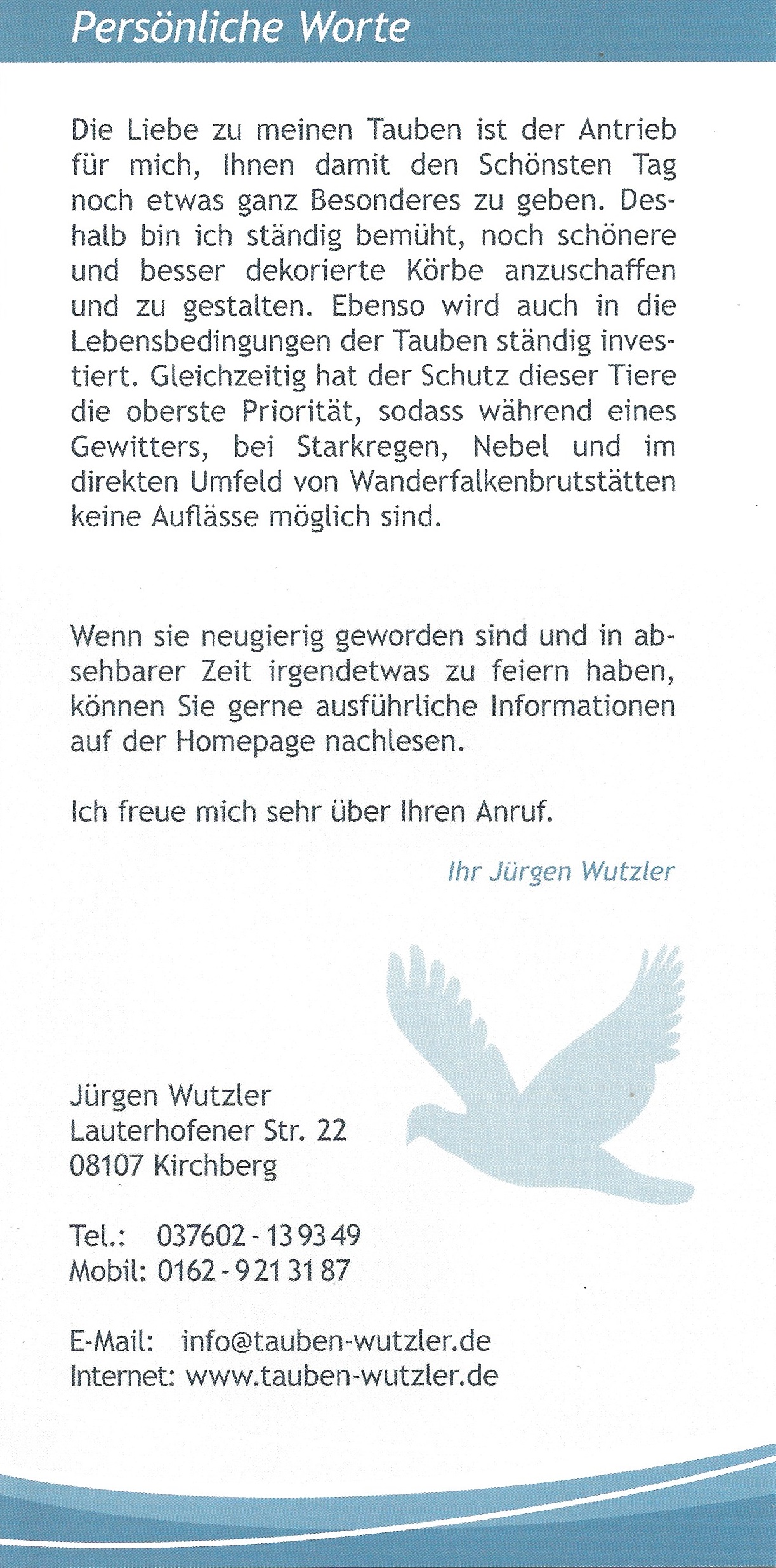 Hochzeitstauben Jurgen Wutzler